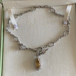 Judith Ripka Sterling Silver Citrine Necklace